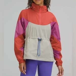 EUC size 4 Lululemon Evergreen Anorak Jacket Pullover Packable PPNC Pink Lychee